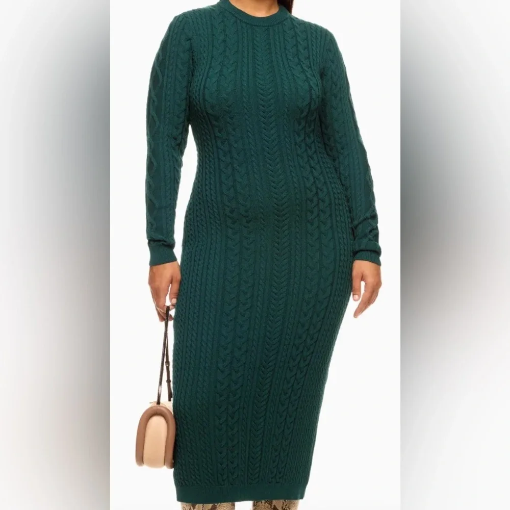 Ronny Kobo Collection Elegant Cut Out Back Midi Sweater Dress - Picture 3 of 9
